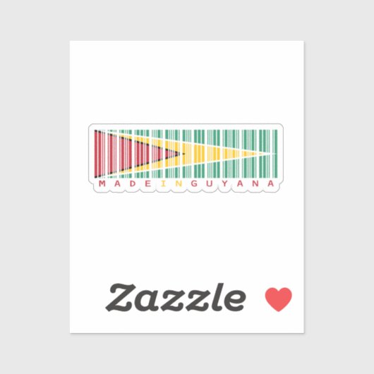 Made in Guyana Barcode Flag Sticker (Vel)