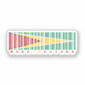 Made in Guyana Barcode Flag Sticker (Voorkant)