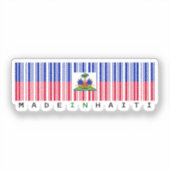 Made in Haiti Barcode Flag Sticker (Voorkant)