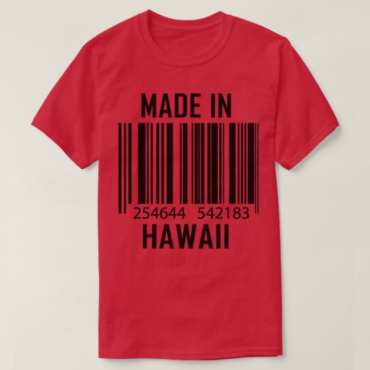 Made in Hawaï Barcode Funny 1 T-shirt (Design voorkant)
