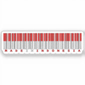 Made in Indonesia Barcode Flag Sticker (Voorkant)