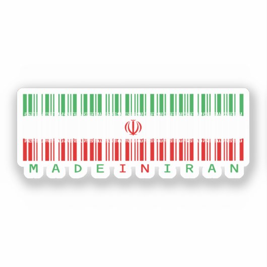Made in Iran Barcode Flag Sticker (Voorkant)