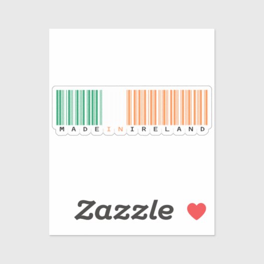 Made in Ireland Barcode Vlag Sticker (Vel)
