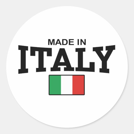 Made in Italië Ronde Sticker (Voorkant)