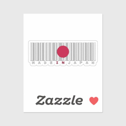 Made in Japan Barcode Flag Sticker (Vel)