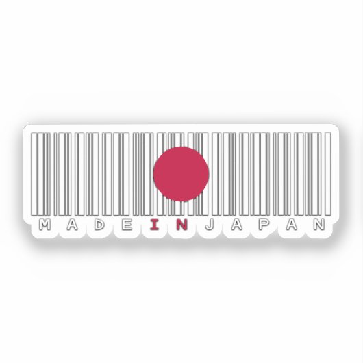 Made in Japan Barcode Flag Sticker (Voorkant)