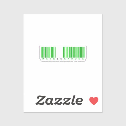 Made in Kaduna State Barcode Flag Sticker (Vel)