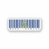 Made in Kansas Barcode Sticker - State Pride (Recto)