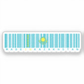 Made in Kazakhstan Barcode Flag Sticker (Voorkant)