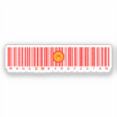 Made in Kyrgyzstan Barcode Flag Sticker (Voorkant)