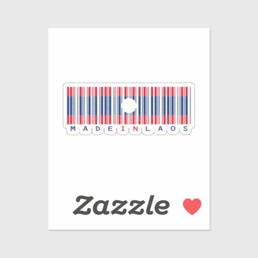 Made in Laos Barcode Flag Sticker (Vel)