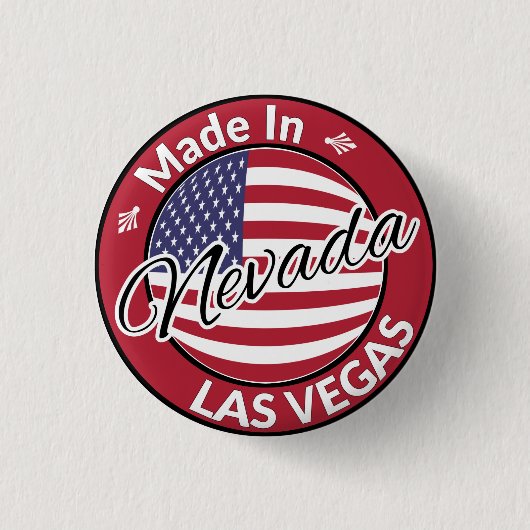 Made in Las Vegas Nevada USA Flag Ronde Button 3,2 Cm (Voorkant)