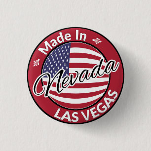 Made in Las Vegas Nevada USA Flag Ronde Button 3,2 Cm
