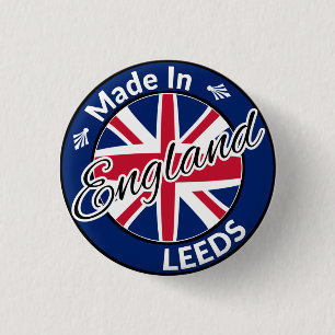 Made in Leeds England Union Jack Flag Ronde Button 3,2 Cm