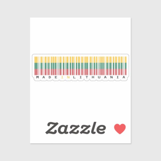 Made in Lithuania Barcode Flag Sticker (Vel)