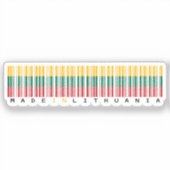 Made in Lithuania Barcode Flag Sticker (Voorkant)