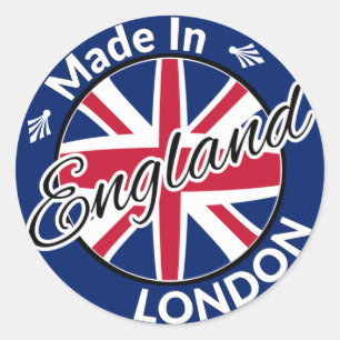 Made in London England Union Jack Flag Ronde Sticker