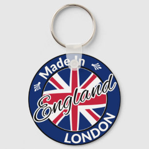 Made in London England Union Jack Flag Sleutelhanger