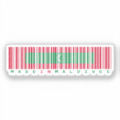 Made in Maldives Barcode Flag Design Sticker (Voorkant)