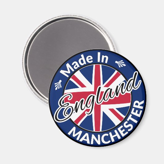 Made in Manchester England Union Jack Flag Magneet (Voorkant / Achterkant)