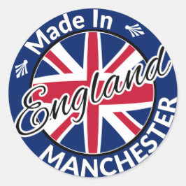Made in Manchester England Union Jack Flag Ronde Sticker