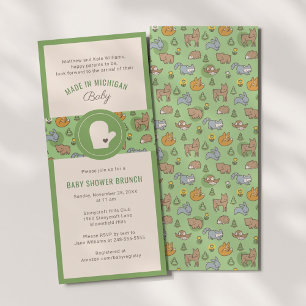 Made in Michigan Bosdieren Slanke Baby Shower Kaart