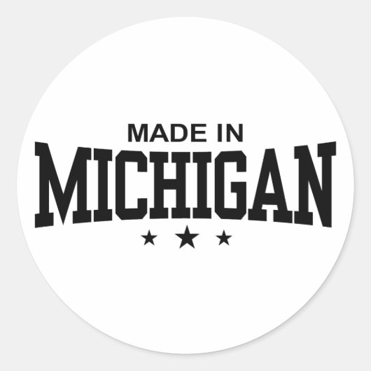 Made in Michigan Ronde Sticker (Voorkant)