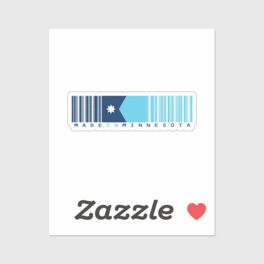 Made in Minnesota Barcode Flag Sticker – State (Vel)