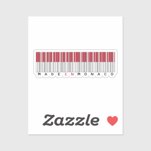 Made in Monaco Barcode Flag Sticker (Vel)
