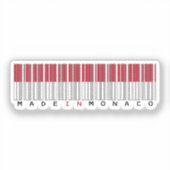 Made in Monaco Barcode Flag Sticker (Voorkant)