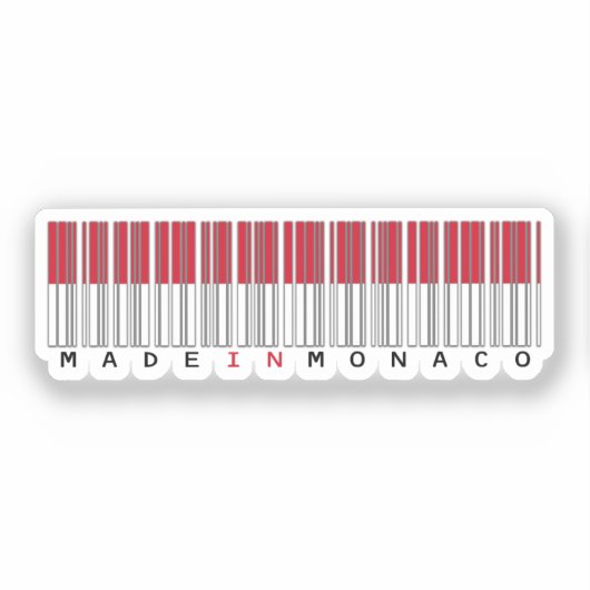 Made in Monaco Barcode Flag Sticker (Voorkant)