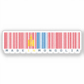 Made in Mongolia Barcode Flag Design Sticker (Voorkant)