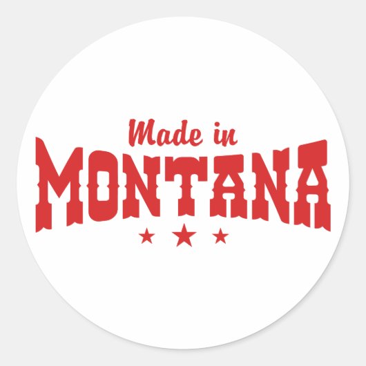 Made in Montana Ronde Sticker (Voorkant)