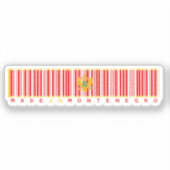 Made in Montenegro Barcode Flag Sticker (Voorkant)