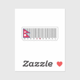Made in Nepal Barcode Flag Design Sticker
