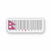 Made in Nepal Barcode Flag Design Sticker (Voorkant)
