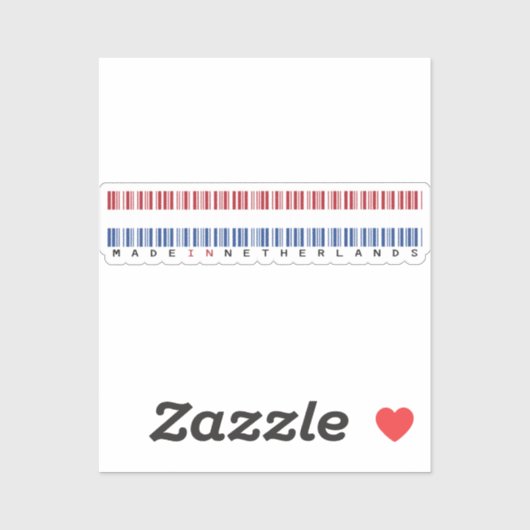 Made in Netherlands Barcode Flag Sticker (Vel)