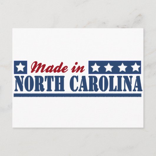 "Made in North Carolina"	"Staat North Carolina"	"N Briefkaart (Voorkant)