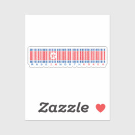 Made in North Korea Barcode Flag Design Sticker