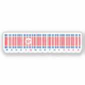 Made in North Korea Barcode Flag Design Sticker (Voorkant)