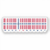 Made in Norway Barcode Flag Sticker (Voorkant)