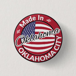 Made in Oklahoma City Oklahoma USA Flag Ronde Button 3,2 Cm