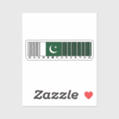 Made in Pakistan Barcode Flag Design Sticker (Vel)