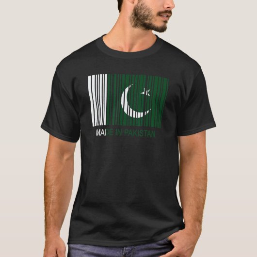Made in Pakistan Flag Barcode T-shirt (Voorkant)