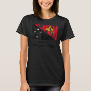 Made in Papoea-Nieuw-Guinea Vlag Barcode T-shirt