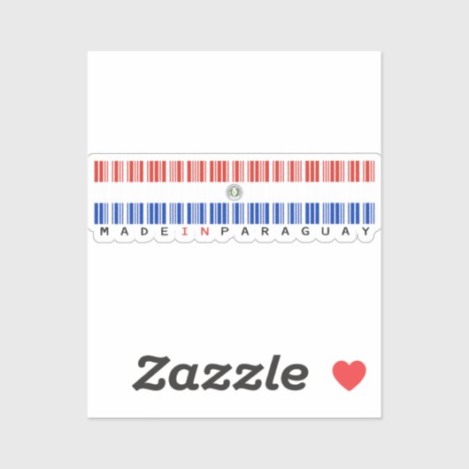 Made in Paraguay Barcode Flag Sticker (Vel)