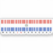 Made in Paraguay Barcode Flag Sticker (Voorkant)