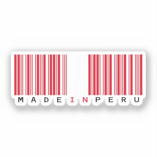 Made in Peru Barcode Flag Sticker (Voorkant)