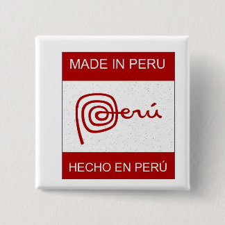 Made in Peru Vierkante Button 5,1 Cm