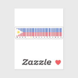 Made in Philippines Barcode Flag Design Sticker